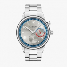 NOMOS Glashütte Club Sport Neomatik Worldtimer Silver