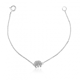 Gold Diamond Baby Bracelet - Elephant Charm