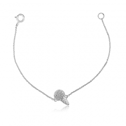 Gold Diamond Baby Bracelet - Icecream Cone Charm