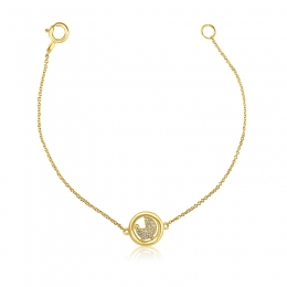 Gold Diamond Baby Bracelet - Pram Car Charm