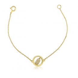 18K Yellow Gold Baby Bracelet with charm