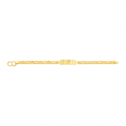22K Yellow Gold Bar Baby Link Chain Bracelet