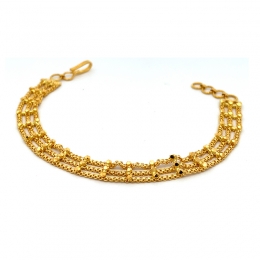 22K Yellow Gold,  3 lines Bracelet - 7.50 inches