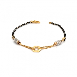 Elegant Beaded Gold Bracelet - 7 inches