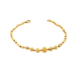 Elegant Gold Beaded Charm Bracelet for Women