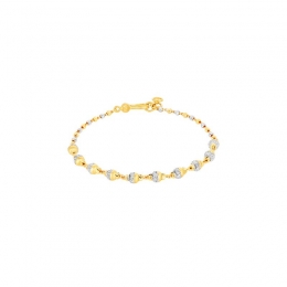 22K Two-Toned Gold Beaded Ball Chain Bracelet
