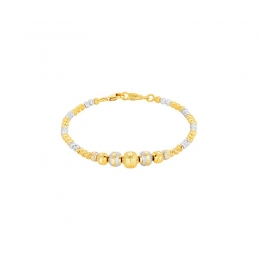 22K Two-Toned Gold Beaded Ball Bracelet