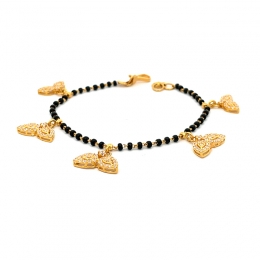 Elegant Butterfly Bracelet in 22K Yellow Gold - 7.25 inches