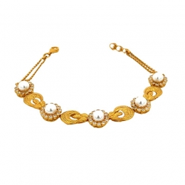 Timeless Luxury for Every Occasion - Gold, Pearl and CZ Bracelet