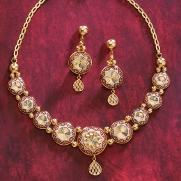 Auspicious Gold Enamel Necklace Set