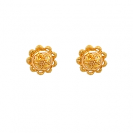 Golden Floral Stud Earrings