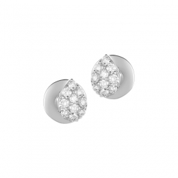 18K White Gold Diamond Teardrop Stud Earrings