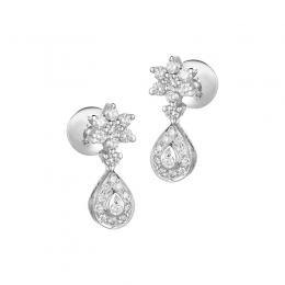 18K White Gold Diamond Drop Earrings