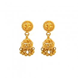 Elegant Gold Earrings - Small Jhumkas