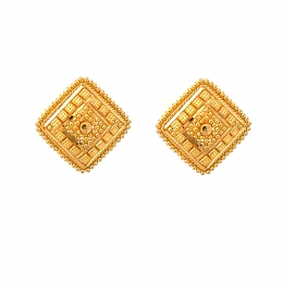 Elegant Yellow Gold Stud Earrings
