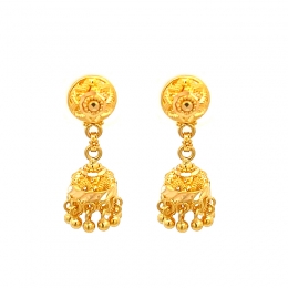 Traditional Elegance, Gold Earrings (Small Jhumkis)