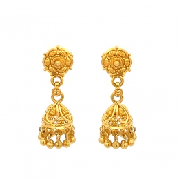 Elegant 22K Gold Earrings (Small Jhumkas)