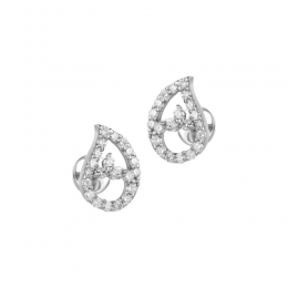 18K White Gold Diamond Teardrop Pave Earrings