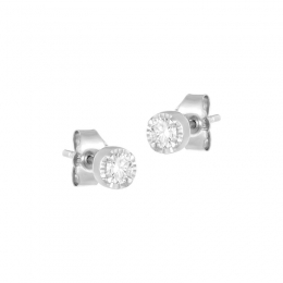 18K White Gold Diamond Simple Stud Earrings