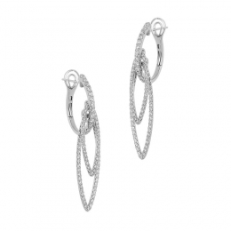 18K White Gold Diamond Hanging Earrings