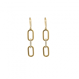 18K Gold Diamond Hanging Earrings