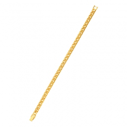 22K Yellow Gold Interlocking Link Chain Bracelet - 9.25 inches
