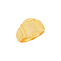 22k Yellow Gold Dotted Signet Ring