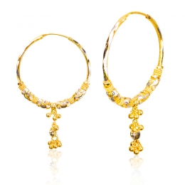 Glamorous Two tone Gold Hoop Earrings