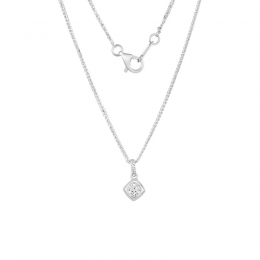 18K White Gold Diamond Necklace with 4 Diamonds