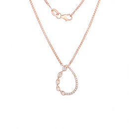 18K Rose Gold Diamond Necklace with 30ROU
