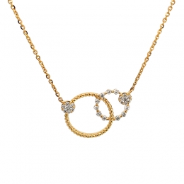 Circle in Circle Gold Diamond Necklace