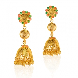Divine, Intricate Gold Jhumka Earrings