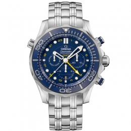 Omega Seamaster Diver 300m Co-Axial GMT Chronograph 44mm steel blue dial steel bracelet