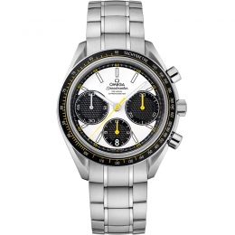 Omega Speedmaster Racing steel on steel 40mm Co-Axial chronograph white dial