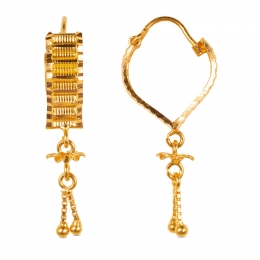 Exquisite Hanging Earrings in 22K Gold