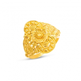 Floral 22 Karat Yellow Gold Ring