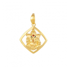 22k Two-toned Gold Ganesh Religious Pendant