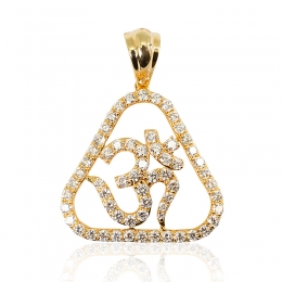 Trinity OM Pendant in Yellow Gold and Diamonds