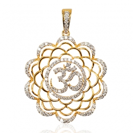 Blissful OM Pendant in Gold and Diamonds