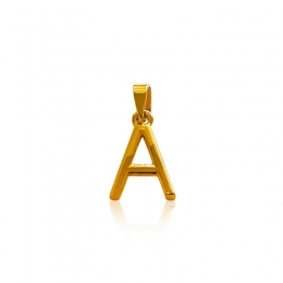 Letter A Initial Pendant in 22K Yellow Gold