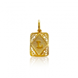 Letter L Initial Pendant in 22K Yellow Gold