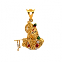 22K Lord Krishna Gold Pendant