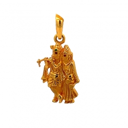 22K Gold Radha Krishna Pendant