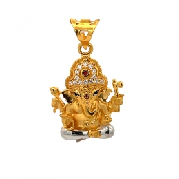 22K Lord Ganesh Gold Pendant