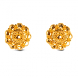 Classic floral Stud Earrings in Gold