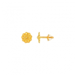 22k Yellow Gold Stud Floral Earrings