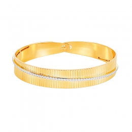 22K Two-Toned Gold Spiral Bangle
