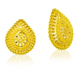 Traditional Pear shaped 22K Gold Earrings