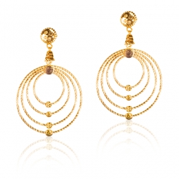 Circle in Circle Gold Earrings