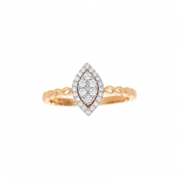 18K Rose Gold Diamonds Ring